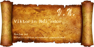 Viktorin Nándor névjegykártya